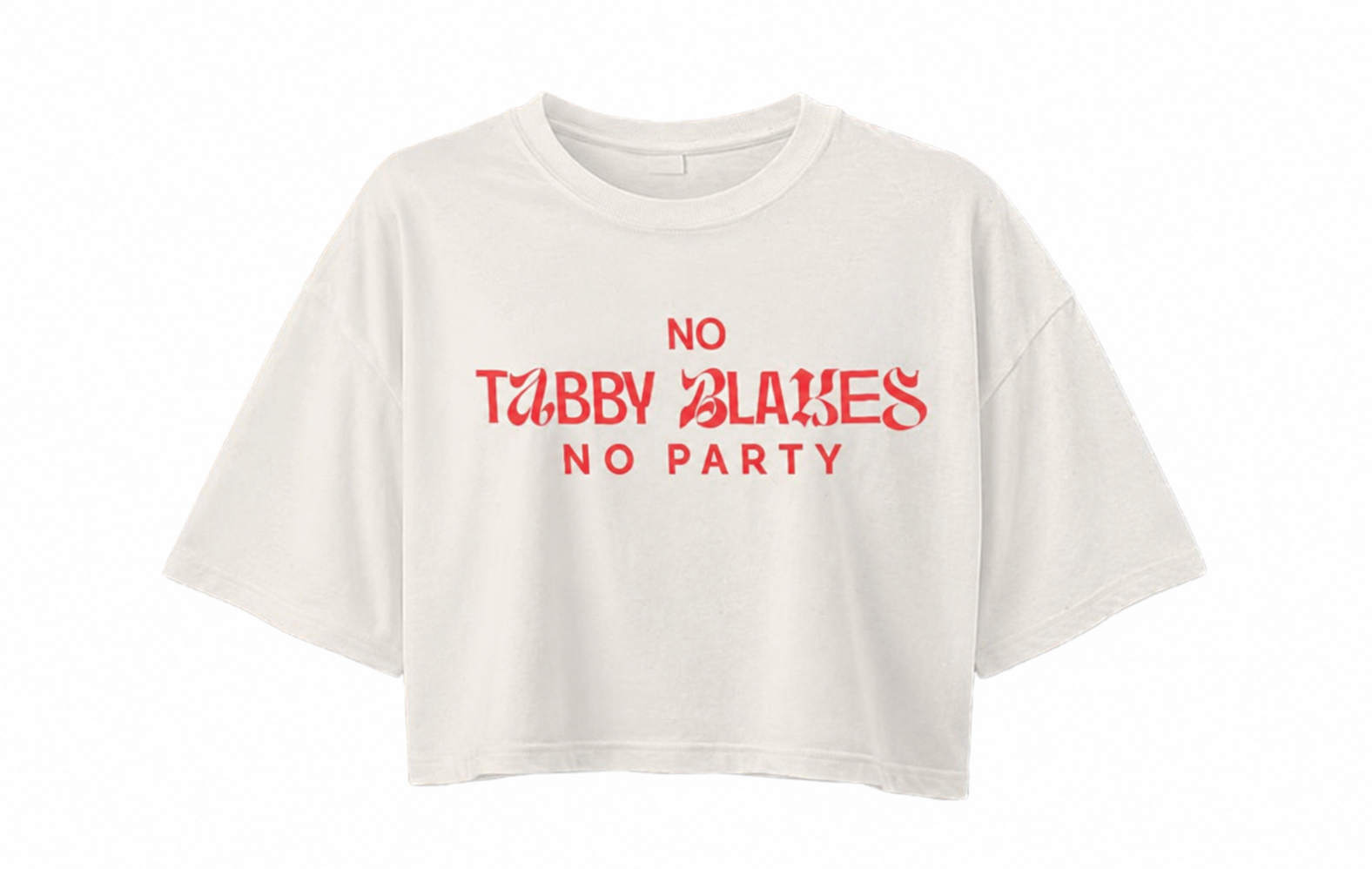 No Tabby Blakes No Party shirt front